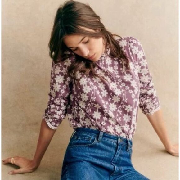 Floral Embroidered Blouse - Purple - Picture 2 of 12